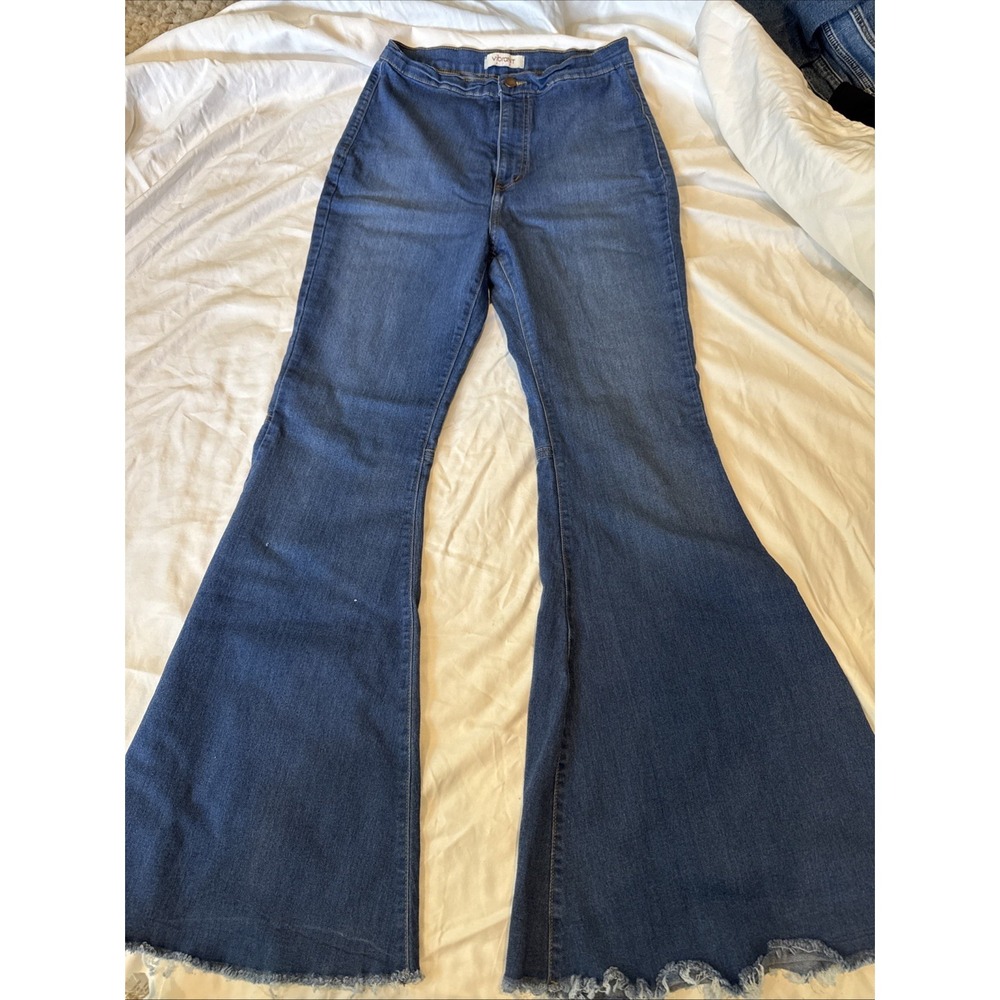 Vibrant Made In USA Bell Bottoms Size 4 Womens Blue Jeans